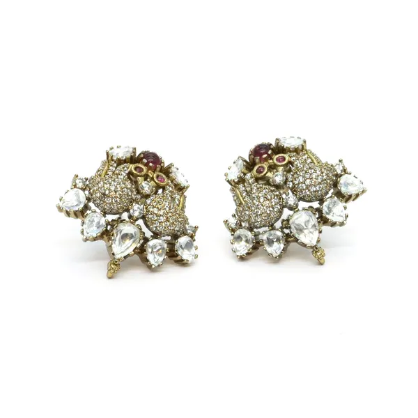 Gold-Plated_Owl_Design_Earrings_with_Crystal_and_Ruby_Accent_For_Women_&_Girls