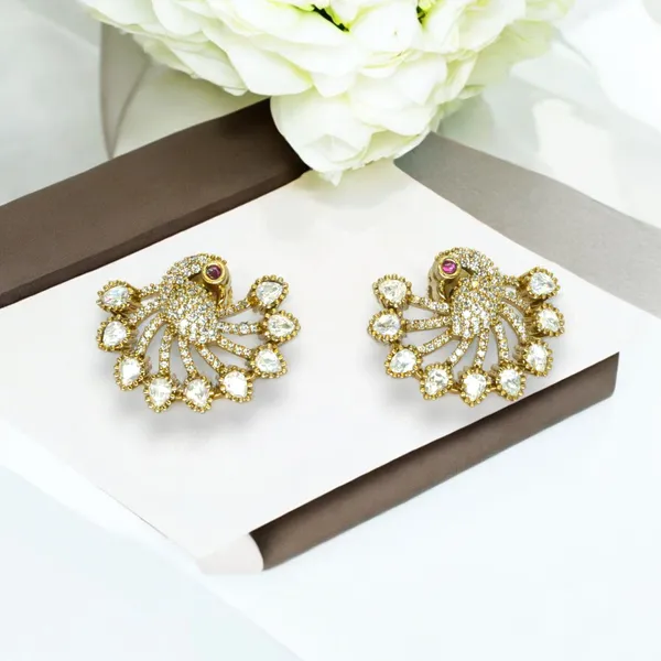 Gold-Plated_Peacock_Design_Earrings_with_Crystal_Accents_For_Women_&_Girls