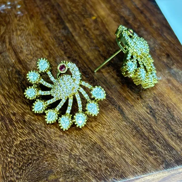 Gold-Plated_Peacock_Design_Earrings_with_Crystal_Accents_For_Women_&_Girls