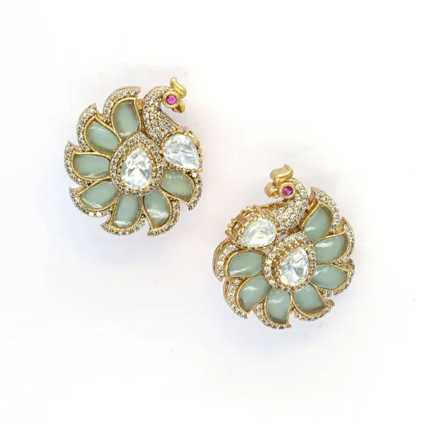 Gold-Plated_Peacock_Design_Earrings_with_Ruby_and_Crystal_Ac_For_Women_&_Girls