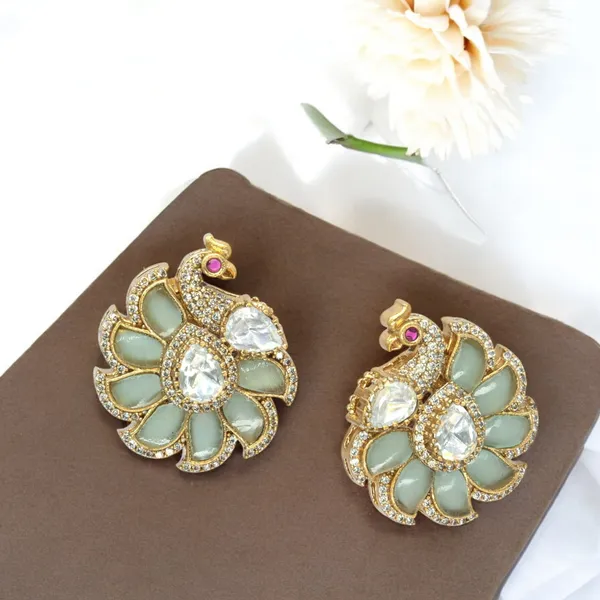 Gold-Plated_Peacock_Design_Earrings_with_Ruby_and_Crystal_Ac_For_Women_&_Girls