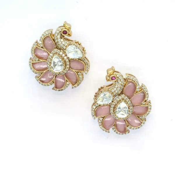 Gold-Plated_Peacock_Design_Earrings_with_Ruby_and_Crystal_Ac_For_Women_&_Girls
