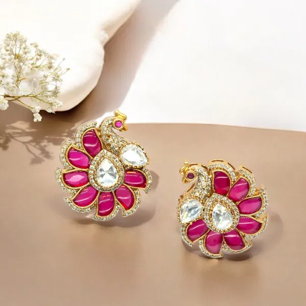 Gold-Plated_Peacock_Design_Earrings_with_Ruby_and_Crystal_Ac_For_Women_&_Girls