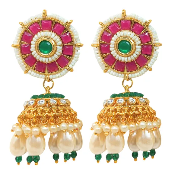 Gold_Plated_Red_Ruby_and_Kundan_Embellished_Traditional_Jhumki_For_Women_&_Girls