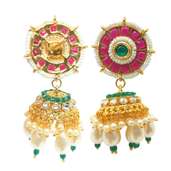 Gold_Plated_Red_Ruby_and_Kundan_Embellished_Traditional_Jhumki_For_Women_&_Girls