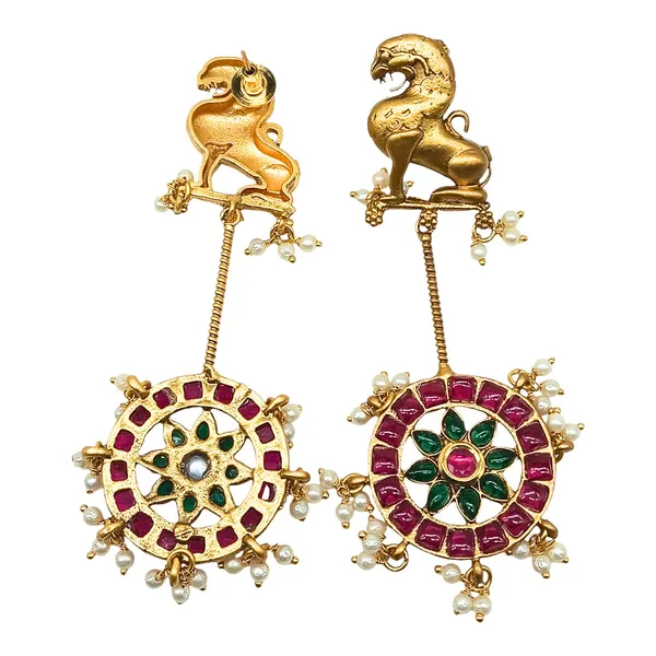 Gold_Plated_Red_Ruby_&_Emerald_Green_Stones_Studded_Antique_For_Women_&_Girls