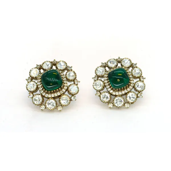 Gold-Plated_Stud_Earrings_with_Purple_Stone_and_Crystal_Halo_For_Women_&_Girls