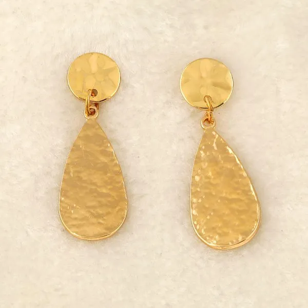 Gold_Plated_Tear_Drop_Shaped_Drop_Earring-_WER_531_For_Women_&_Girls