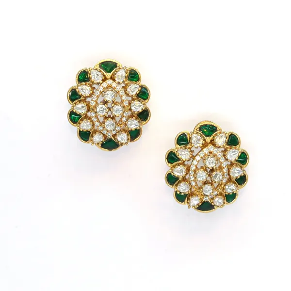 Gold-Plated_Teardrop_Stud_Earrings_with_Ruby_and_Crystal_Acc_For_Women_&_Girls