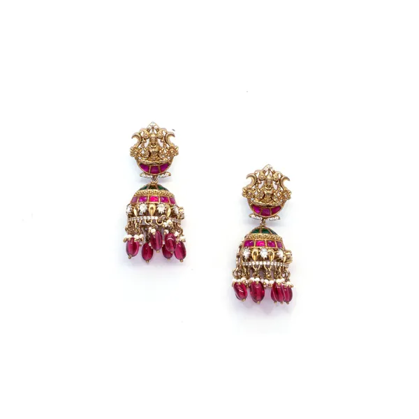 Gold-Plated_Temple_Necklace_Set_with_Ruby_Accents_and_Jhumka_Earrings_For_Women_&_Girls