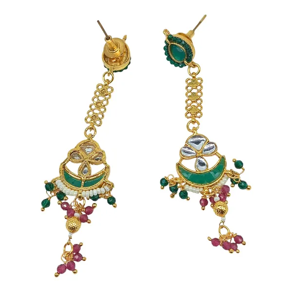 Gold_Plated_Traditional_Kundan_and_Emerald_Green_Stones_Stud_For_Women_&_Girls