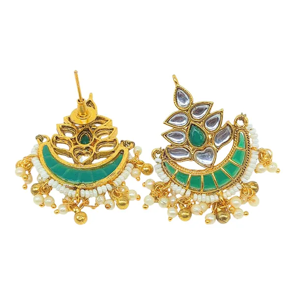 Gold_Plated_Traditional_Kundan_and_Emerald_Green_Stones_Stud_For_Women_&_Girls