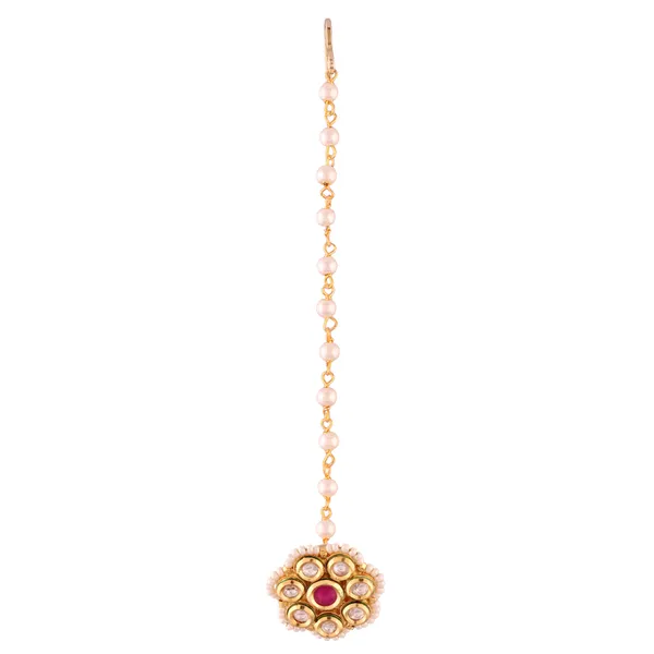 Gold_Plated_Traditional_Maangtikka_with_White_Pearls_for_Gir_For_Women_&_Girls