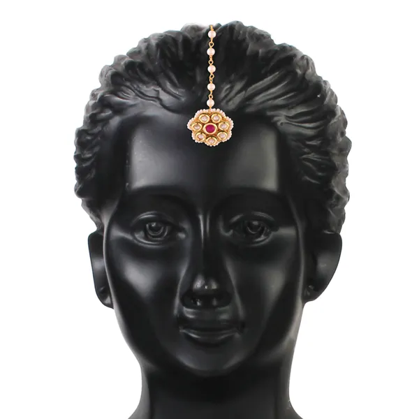 Gold_Plated_Traditional_Maangtikka_with_White_Pearls_for_Gir_For_Women_&_Girls