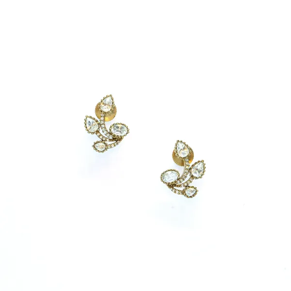 Gold-Plated_Vine-Shaped_Earrings_with_Green_and_Crystal_Acce_For_Women_&_Girls