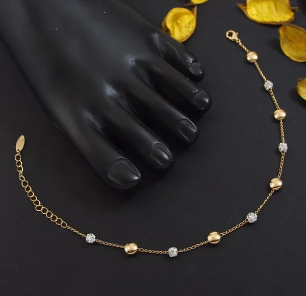 Gold_Plated_White_Beads_Stone_Studed_Link_Anklet_-_ANK_4826_For_Women_&_Girls