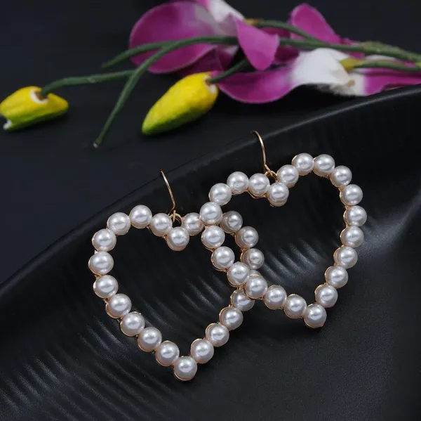Gold_Plated_White_Pearl_Heart_Shaped_Western_Earring-WER_3509_For_Women_&_Girls