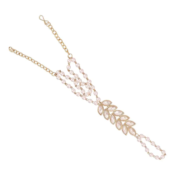 Gold-Toned_Leaf_Design_Hand_Harness_with_Pearl_Accents_For_Women_&_Girls