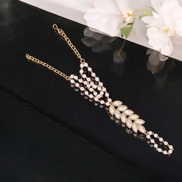 Gold-Toned_Leaf_Design_Hand_Harness_with_Pearl_Accents_For_Women_&_Girls