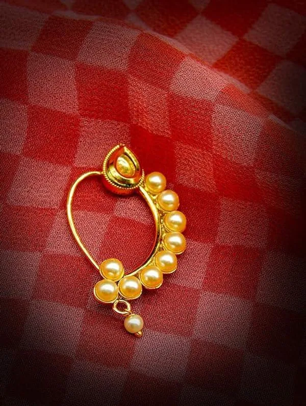 Golden_And_White_Copper_Material_Banu_Nath_For_Women_&_Girls