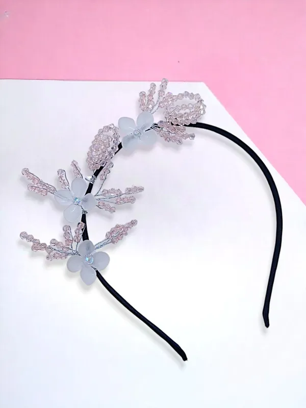 Handmade_Pink_Beaded_Floral_Hairband__Ã¢â‚¬â€œ_Elegant_W_For_Women_&_Girls
