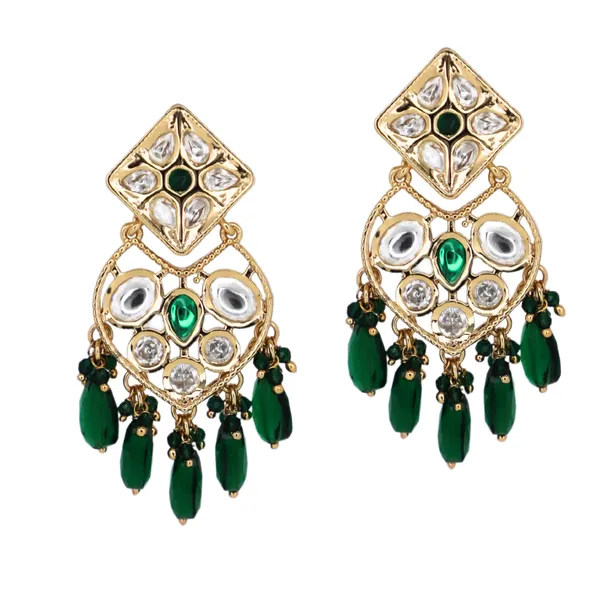 Kundan_Polki_Earrings_with_emrald_Drops_For_Women_&_Girls