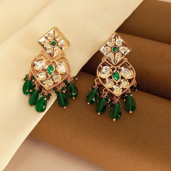 Kundan_Polki_Earrings_with_emrald_Drops_For_Women_&_Girls