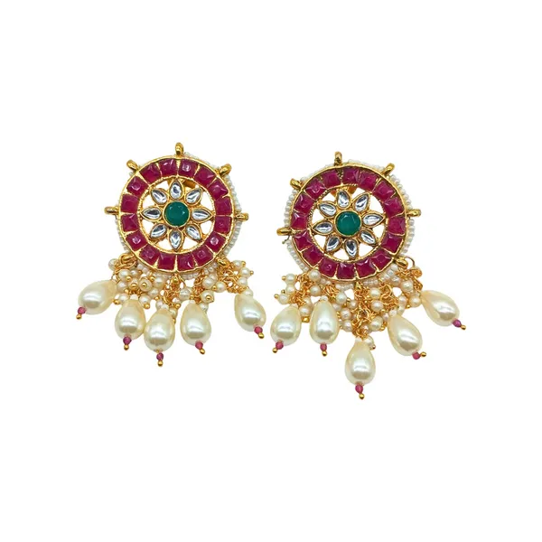 Traditional_Gold_Plated_Red_Ruby_Stones_&_Kundan_Studded_Statement_Earring_For_Women_&_Girls