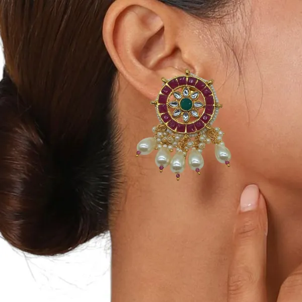 Traditional_Gold_Plated_Red_Ruby_Stones_&_Kundan_Studded_Statement_Earring_For_Women_&_Girls
