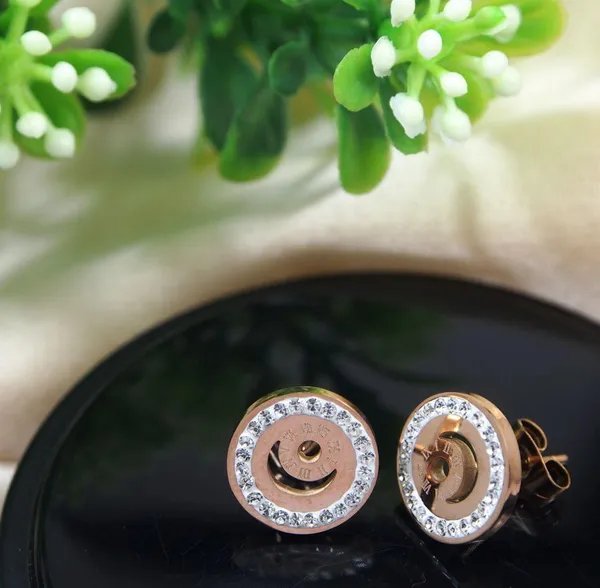 Stainless_Steel_Rosegold_Plated_Roman_Numerals_Stud_Earring_2731_For_Women_&_Girls