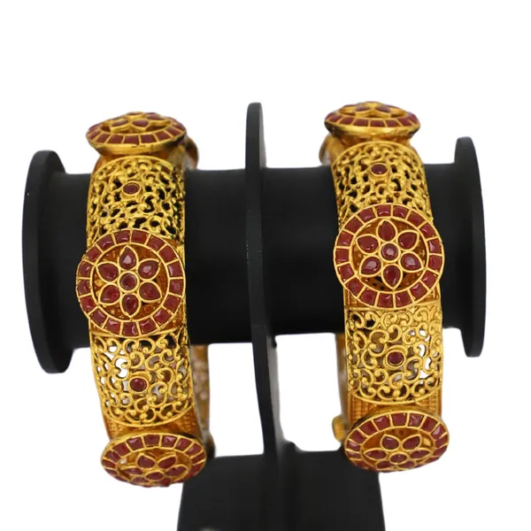 Trendisia_Antique_Gold-Plated_Filigree_Bangles_with_Floral_Disc_Motifs_&_Ruby_Stones_For_Women_&_Girls