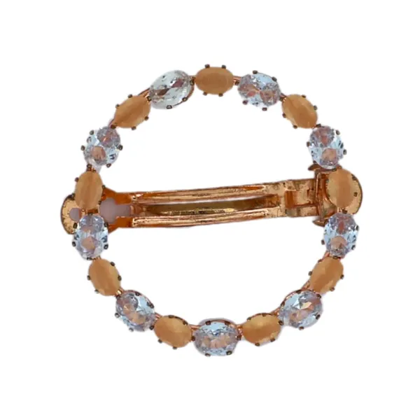 Trendisia_Elegant_Rose_Gold_Round_Hair_Clip_–Oval_Crystal_Barrette_For_Women_&_Girls