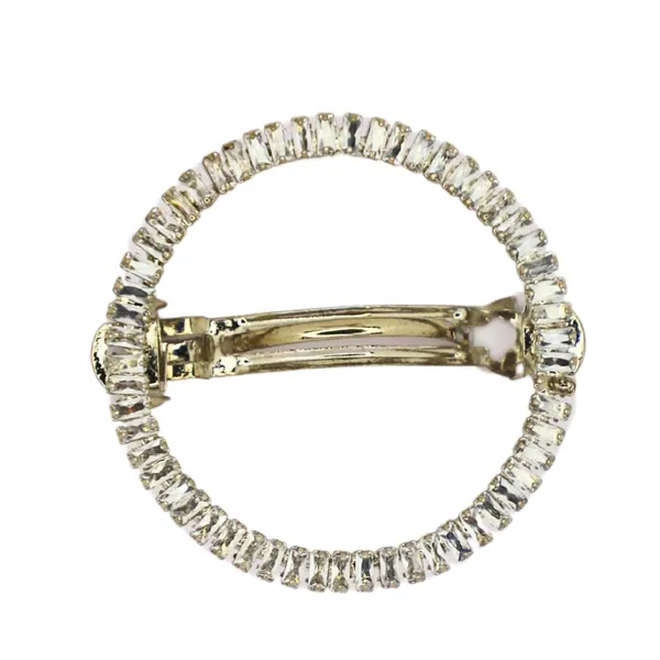Trendisia_Elegant_Round_Crystal_Hair_Clip_–_Silver-Tone_Barrette_with_Baguette-Cut_Stones_For_Women_&_Girls