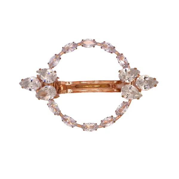 Trendisia_Elegant_Teardrop_Crystal_Hair_Clip_Ã¢â‚¬â€œ_Rose_Gold_Round_Barrette_with_Zircon_Stones_For_Women_&_Girls