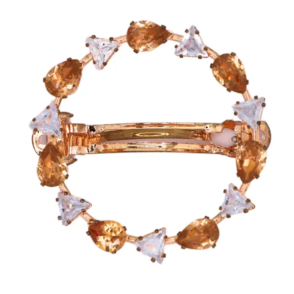 Trendisia_Luxury_Crystal_Hair_Clip_–_Rose_Gold_Round_Barrette_with_Champagne_&_Triangular_Stones_for_Women_For_Women_&_Girls
