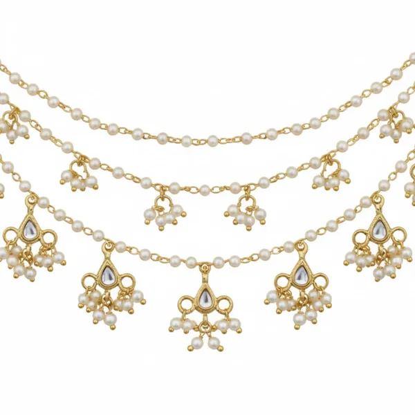 JWELLA_Traditional_Gold_Plated_Alloy_Ear_Chain_Pair_with_Kundan_&_Pearl_Dangling_Design_|_3_Layer_Bridal_Kanser_for_Women_|_Festive_Ethnic_Ear_Accessory_Jewelry