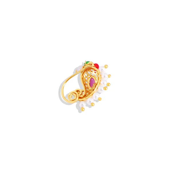 Gold-Plated_Cz_Studded_Beaded_Nath_Nosepin_For_Women_&_Girls