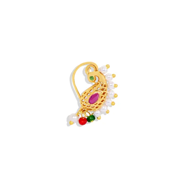 Gold-Plated_Cz_Studded_Beaded_Nath_Nosepin_For_Women_&_Girls