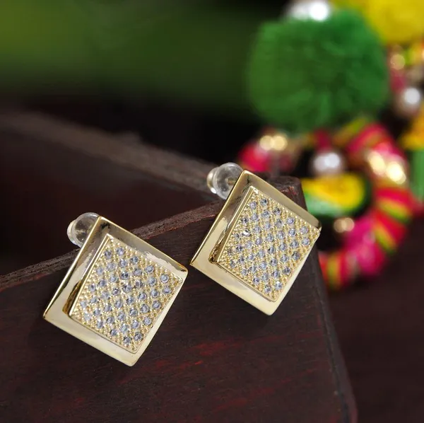 Korean_Gold_Plated_Square_Shaped_CZ_Stud_Earring-_KRNER_2953_For_Women_&_Girls