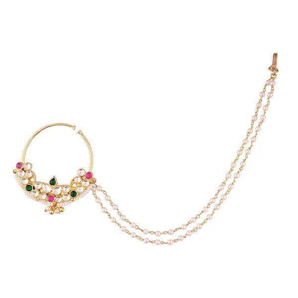 Kundan_and_Pearl_Bridal_Nath_with_Multi-Color_Stones_For_Women_&_Girls