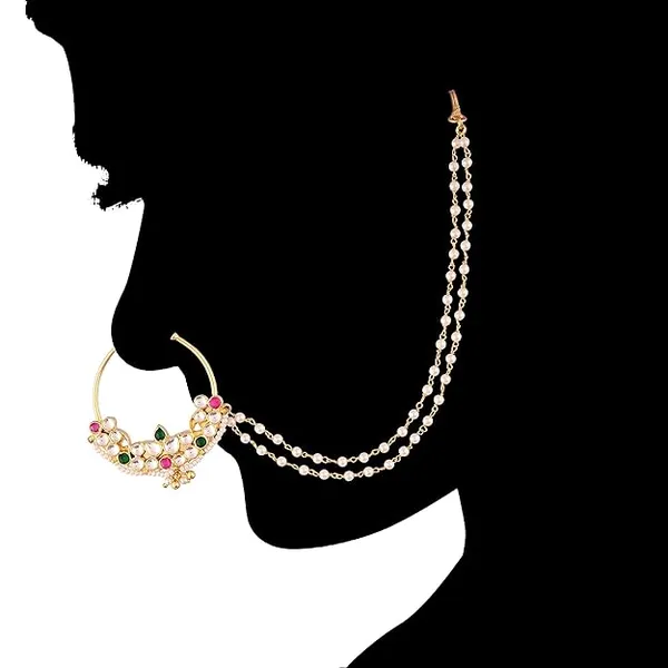 Kundan_and_Pearl_Bridal_Nath_with_Multi-Color_Stones_For_Women_&_Girls