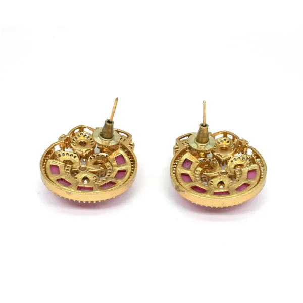Luxurious_Gold-Plated_Floral_Drop_Earrings_with_Ruby_Accents_For_Women_&_Girls