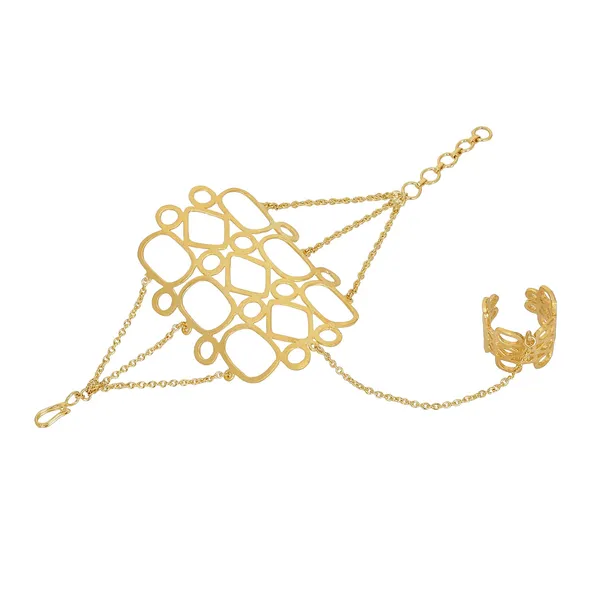 Matt_Gold_Finish_Haathphool_with_Ring_for_Women_For_Women_&_Girls