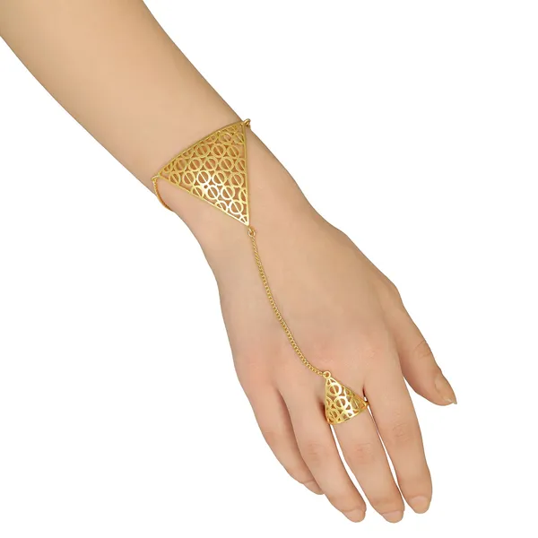 Matt_Gold_Finish_Triangular_Haathphool_with_Ring_for_Women_For_Women_&_Girls