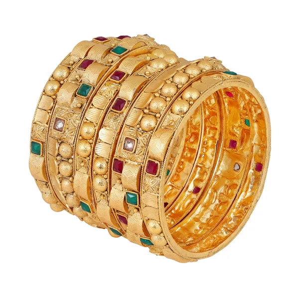 Matte_Gold_Plated_Festive_Bangle_Pack_of_6__For_Women_&_Girls