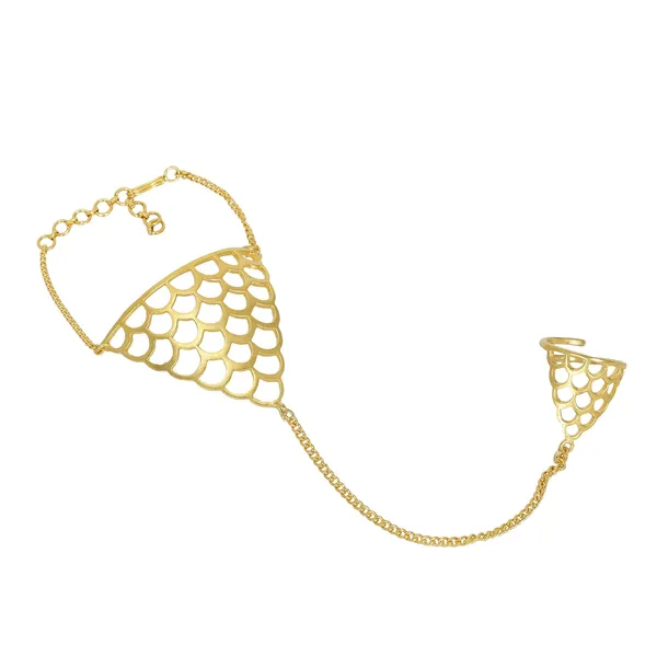 Matte_Gold_Plated_Triangular_Shape_Haathphool_with_Ring_for_For_Women_&_Girls