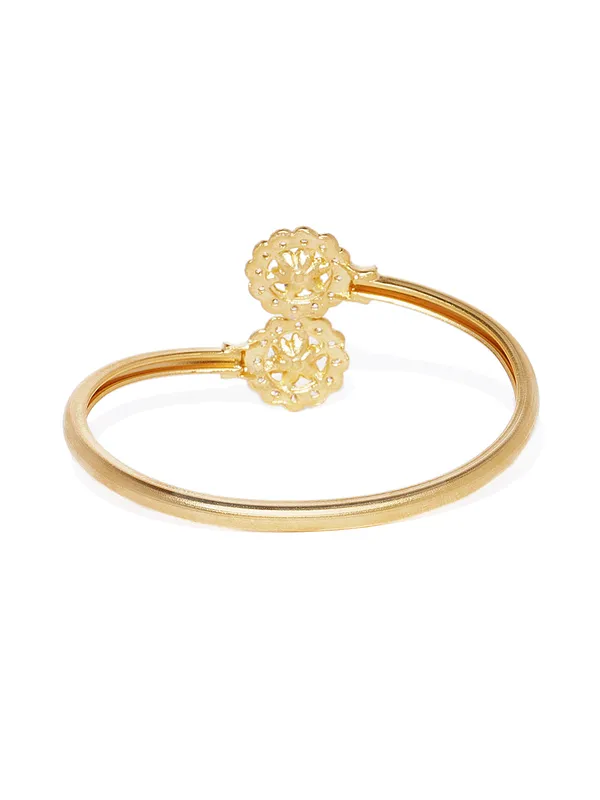 Matte_Gold_with_Grey_Enamel_&_American_Diamond_Cuff_Bracelet_For_Women_&_Girls