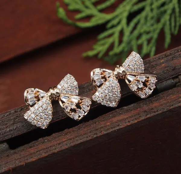 Bowknot_Cubic_Zirconia_Korean_Earring___5125_For_Women_&_Girls