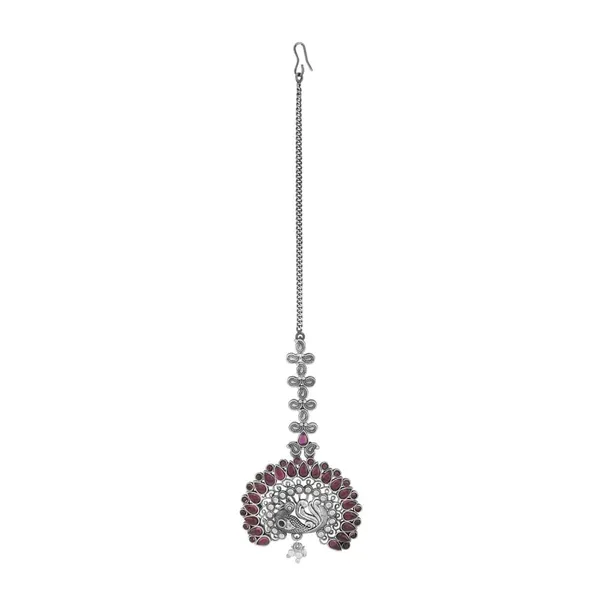 Oxidized_Peacock_Maang_Tikka_For_Women_&_Girls
