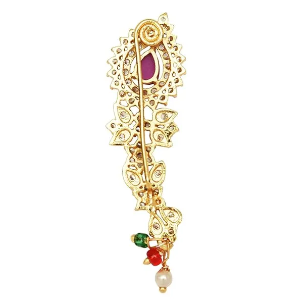 Gold-Plated_American_Diamond_AD_Stone_Floral_Design_Banu_Nath_Maharashtrian_Nath(No_Piercing_Required)_For_Women_&_Girls